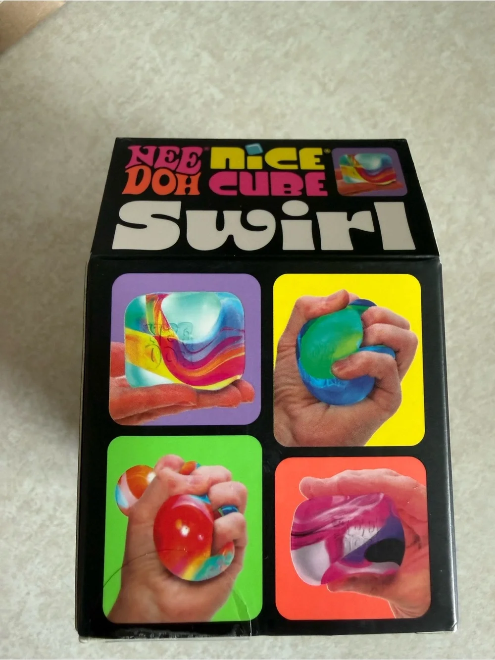 Needoh Nice Cube Swirl Super Solid Squish - Green/Blue